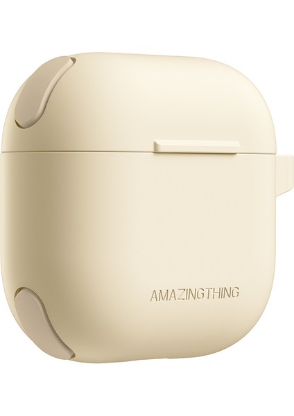 Airpods 4 Kılıf Amazingthing Airbag Köşe Tasarımlı Omni Serisi Silikon Kılıf Desert Titanyum modelleri