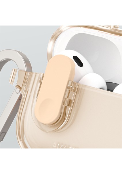 Airpods Pro 2 Kılıf Amazingthing Magnetik Kilit Tasarımlı Minimal Serisi Kılıf Desert Titanyum fırsatları