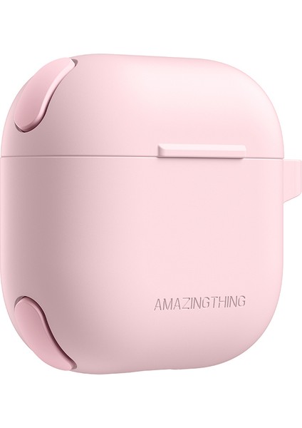 Airpods 4 Kılıf Amazingthing Airbag Köşe Tasarımlı Omni Serisi Silikon Kılıf Pembe modelleri