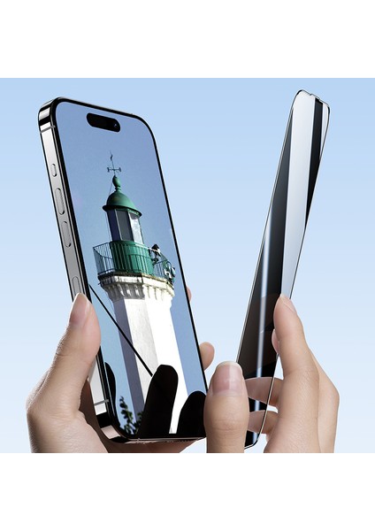 Apple iPhone 16 Pro Max Benks Ultra Shield 0.9mm Çerçeveli 0.3mm Ekran Koruyucu Uygulama Aparatlı