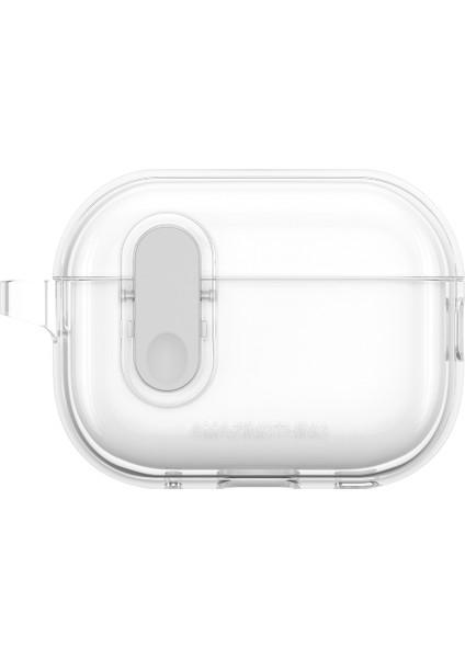 Airpods Pro 2 Kılıf Amazingthing Magnetik Kilit Tasarımlı Minimal Serisi Kılıf Şeffaf
