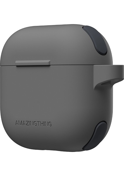 Airpods 4 Kılıf Amazingthing Airbag Köşe Tasarımlı Omni Serisi Silikon Kılıf Siyah modelleri