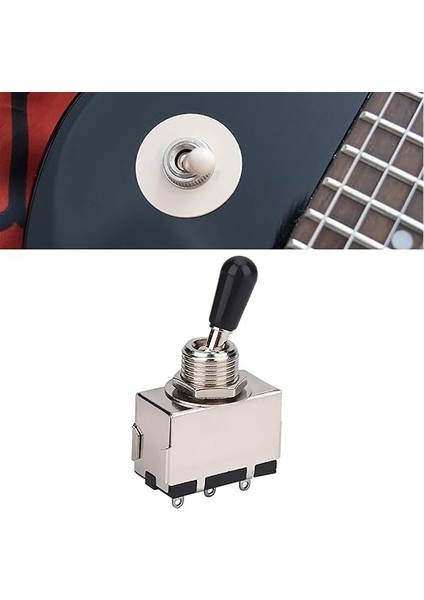Geçiş Anahtarı 3 Yollu 1 Parça Siyah Ipucu Kapalı 3 Yollu Geçiş Anahtarı Yedek Parça Stil Elektro Gitar Için