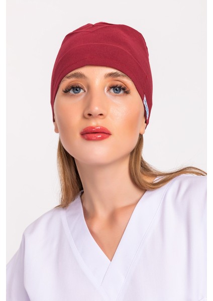 Düz Bordo Renk Unisex Cerrahi Boneler Doktor Ameliyat Saç Bonesi fırsatları