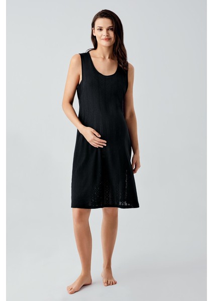 Kalın Askılı Ajurlu Esnek Pamuklu Hamile Sabahlık Gecelik Takım 17408 fiyatları