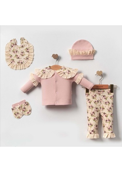 Cayzen Dantelli Waffle Kız 5 Parça Takım 2062290 - Pembe