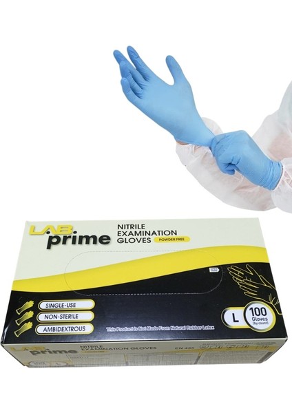 Çok Amaçlı - Nitril Eldiven Pudrasız Mavi Renk ---Gıda ile Teması Uygun --- 100 Adet/paket
