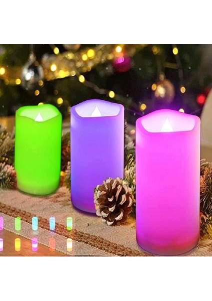 6 Pcs Vıp LED Remote Control Electronic Candle 6 Adet LED Mum Rgb Kumandalı Renkli LED Işıklı Mum