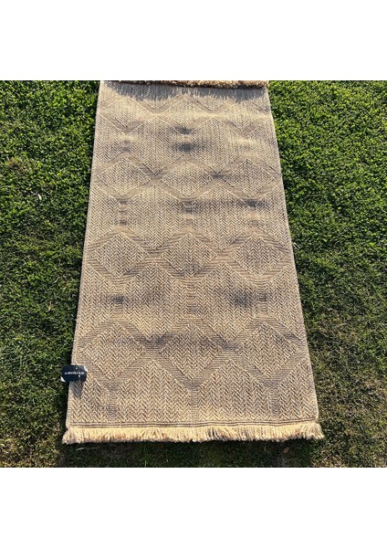 India 666 Bej Dokuma Jüt Kilim