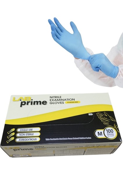 Çok Amaçlı - Nitril Eldiven Pudrasız Mavi Renk ---Gıda ile Teması Uygun --- 100 Adet/paket