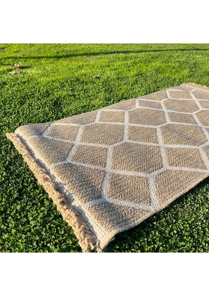 India 669 Beyaz Dokuma Jüt Kilim fırsatları