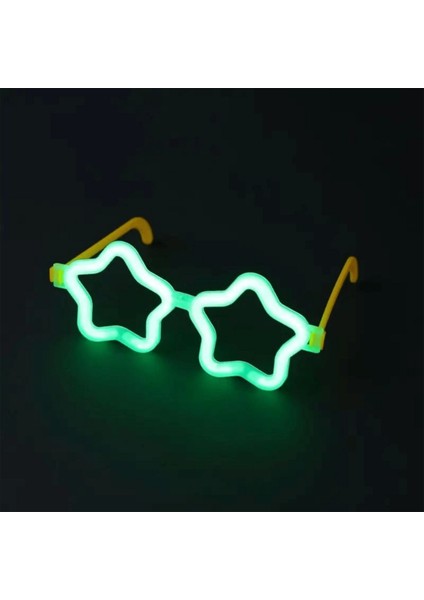 Yıldız Glow Gözlük - Yıldız Şekilli Glow Stick Gözlüğü - Glow Partisi Gözlük 12 Adet
