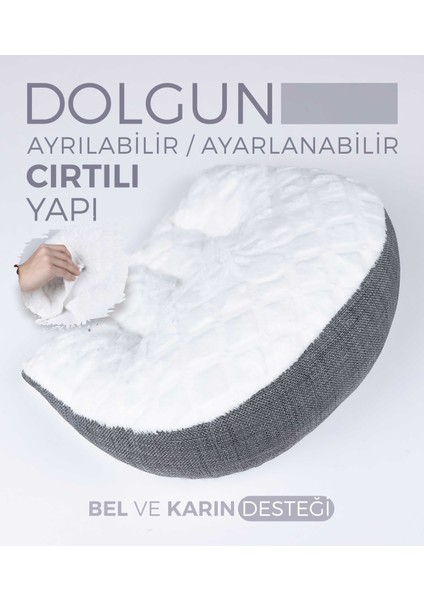 Bel ve Karın Desteği, Hamile Yastığı, Çok Fonksiyonlu, Uyku Emzirme Yastığı, Ayarlanabilir, Cırtlı
