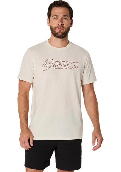 Logo Erkek Beyaz Koşu T-Shirt 2031E188-201