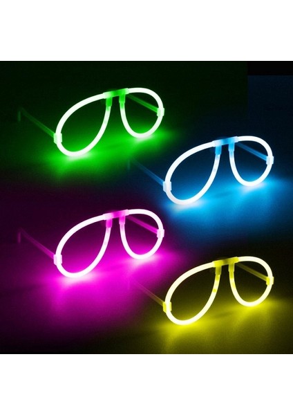 14 Adet Neon Gözlük Glow Stick Gözlük Vıp Deluxe Kalite Glow Gözlük Işıklı Gözlük Fosfor Gözlük Vıp
