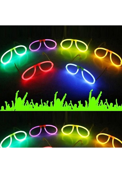 14 Adet Neon Gözlük Glow Stick Gözlük Vıp Deluxe Kalite Glow Gözlük Işıklı Gözlük Fosfor Gözlük Vıp