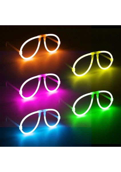 14 Adet Neon Gözlük Glow Stick Gözlük Vıp Deluxe Kalite Glow Gözlük Işıklı Gözlük Fosfor Gözlük Vıp