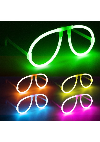 25 Adet Işıklı Gözlük Neon Gözlük Glow Stick Gözlük Vıp Deluxe Kalite Glow Gözlük Fosfor Gözlük Vıp