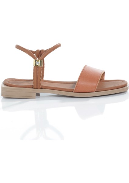 MİA028-3011 Deri Kadın Günlük Konforlu Taba Tatil Sandalet fırsatları