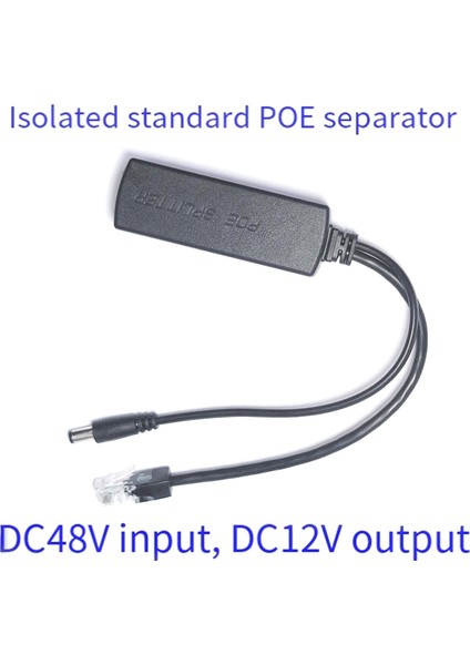 Gigabit Mini Poe Ayırıcı 10/100/1000MBPS Poe Ayırıcı Dc Çıkış 12V Ethernet Üzerinden Güç Ieee 802.3AF Ip Came Siyah (Yurt Dışından)