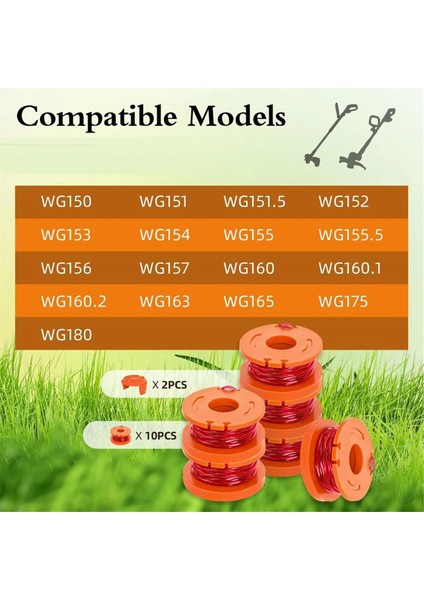 Worx Için Trimmer Makara Misinası, Worx Için 12'li Paket WA0010 Kenar Makaraları Yedekleri, Worx Için 0,065 Inç Trimmer Misinası Yedekleri (Yurt Dışından)