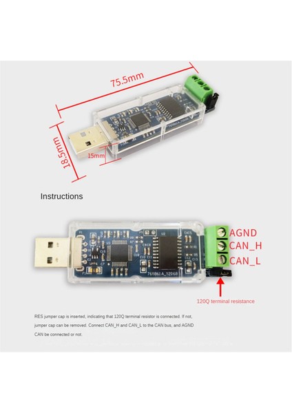 Canable Usb'den Can Modülüne Canbus Hata Ayıklayıcı Analiz Adaptörü Can Izole Sürüm Canable Pro (Yurt Dışından)