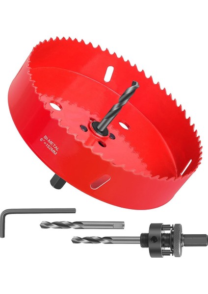 6 Inç Delik Testeresi - Farklı Projeler Için 152MM Bimetal Delik Kesici, Pürüzsüz ve Düz Delme Kenarı, Hızlı Talaş (Yurt Dışından)