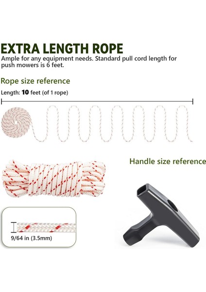 3 Paket 10 Ft x 9/64IN(3,5MM) Çekme Ipi Halatı, Başlangıç Sapı, Çim Biçme Makineleri Için Yüksek Çekme Gücüne Sahip Örgülü Halatlar (Yurt Dışından) fiyatları