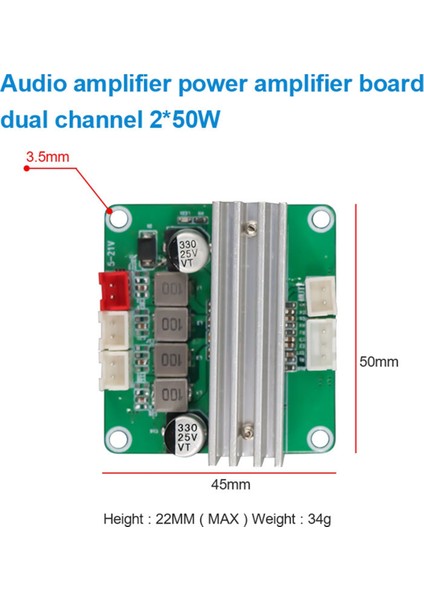 TPA3116 Stereo Ses Amplifikatör Kartı TPA3116D2 50W&50W Çift Kanallı Dijital Güç Amplifikatör Modülü DC12-24V (Yurt Dışından) modelleri