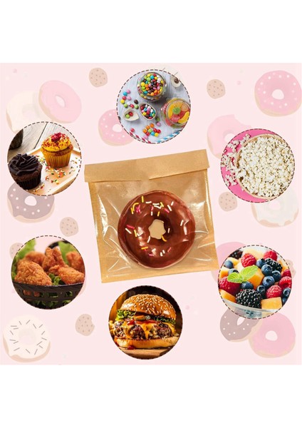 100 Adet Isı Yalıtımlı Fırın Poşetleri, Yağ Geçirmez Kraft Kağıt Bisküvi Paketleme Kek Poşetleri Donut Hamuru Fırınlanmış Ürünlerin Paketlenmesi Için (Yurt Dışından)