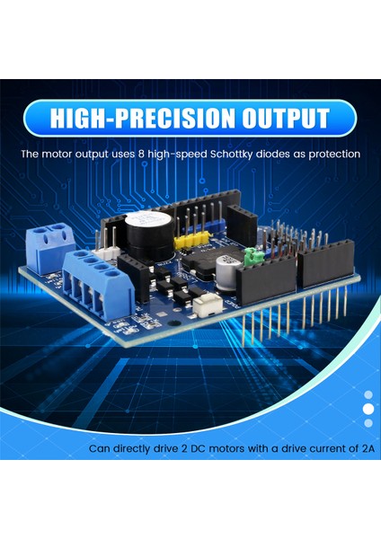 L298P Dc Motor Sürücü Kartı Modülü L298P Dc Motor Sürücü Kalkanı Kartı Modülü 2A Çift H-Köprü 2 Yollu Arduino Uno R3 Için (Yurt Dışından)