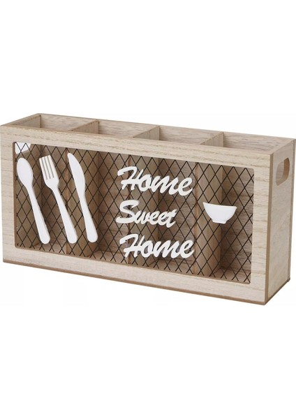 Ahşap Alet Tutucu Mutfak Aksesuarları Mutfak ve Ev Için Çatal Kaşık Için Gümüş Eşya Düzenleyici A (Yurt Dışından)