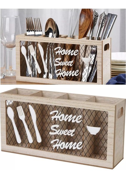 Ahşap Alet Tutucu Mutfak Aksesuarları Mutfak ve Ev Için Çatal Kaşık Için Gümüş Eşya Düzenleyici A (Yurt Dışından) modelleri