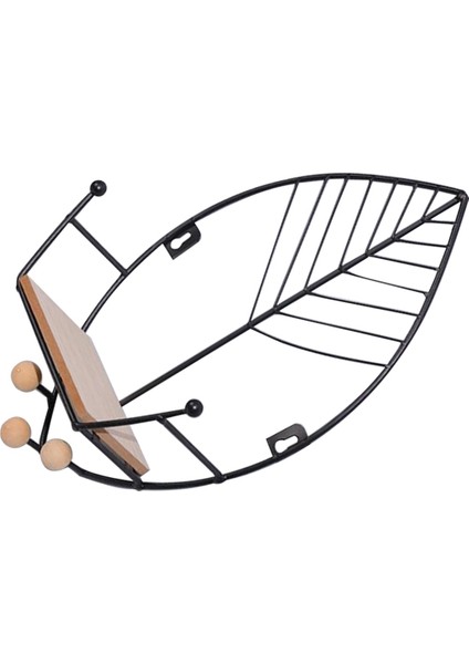 Yaprak Şeklinde Yüzen Raflar Metal Duvar Dekoru, Ahşap Duvara Monte Depolama Rafı Ev Dekorasyonu Sanat Yatak Odası Için, Siyah (Yurt Dışından) modelleri