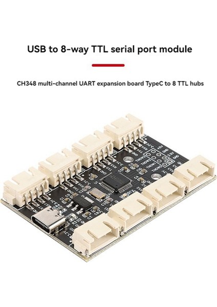 Usb'den 8 Yollu Ttl Seri Port Modülüne CH348 Çok Kanallı Uart Genişletme Kartı Typec'den 8 Ttl Modülüne Pcb Kartı (Yurt Dışından)