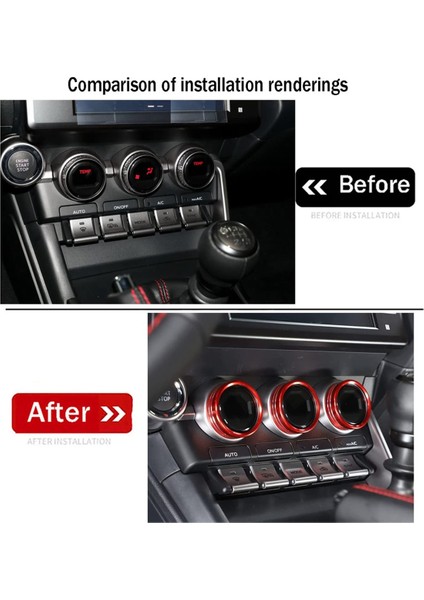Subaru Brz / Toyota 86 2022 2023 Araç Klima Düğmeleri Anahtar Halkası Trim Iç Aksesuarlar (Kırmızı) (Yurt Dışından) fırsatları