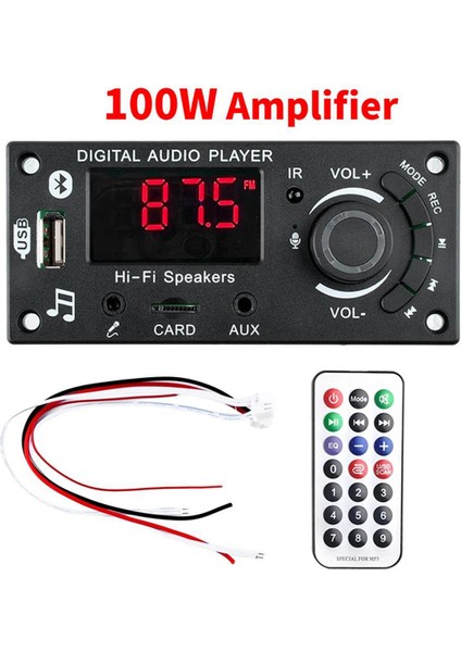 2X50W 100W Amplifikatör Bluetooth 5.0 Mp3 Dekoder Kartı Dıy Araba Mp3 Çalar USB Fm Kayıt Anahtarlama Tf USB Kayıt Çağrı (Yurt Dışından) fiyatları