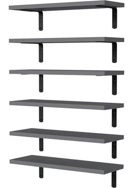 Yüzen Raflar, Duvar Dekoru Için Ahşap Yüzen Raflar, Depolama Için Duvara Monte Yüzen Banyo Rafı Gri (Yurt Dışından)