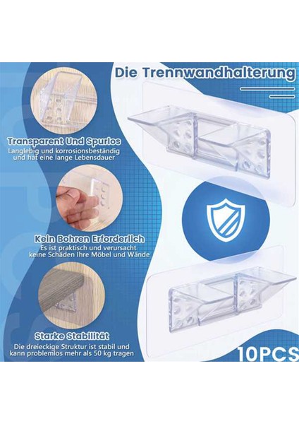 10 Parça Yapışkan Raf Braketi, Çift Sıra Kalınlaştırılmış ve Güçlendirilmiş Tasarım Raf Destek Mandalları Mutfak Rafları Için (Yurt Dışından) modelleri