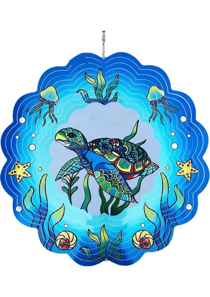 Deniz Kaplumbağası Rüzgar Döndürücüler 3D Asılı Rüzgar Döndürücü Deniz Kaplumbağası Süsü Hediyeleri, Ev Dekorasyonu Için Metal Rüzgar Kinetik Heykeli (Yurt Dışından)