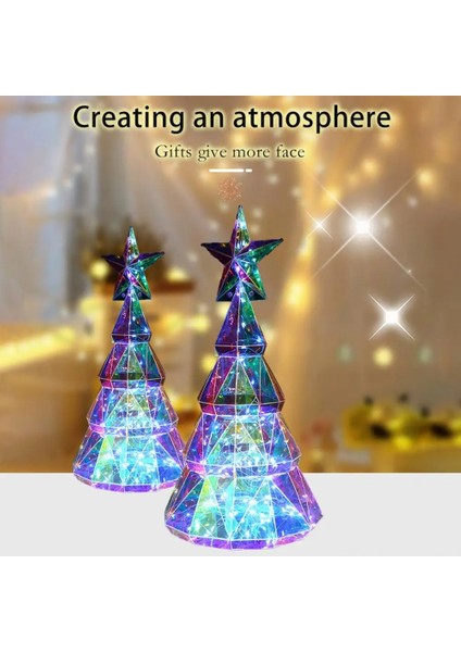 Noel Işık Süsü USB ile Çalışan Renkli Noel Ağacı Figürü Yıldızlı El Yapımı Masa Üstü Orta Parçası Noel Için (Yurt Dışından) modelleri