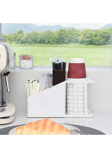 Bardak ve Kapak Tutucu, Ayarlanabilir Kahve Fincanı Tutucu Düzenleyici 3 Bölmeli Tek Kullanımlık Bardak Dağıtıcı Kahve Pod B (Yurt Dışından) modelleri