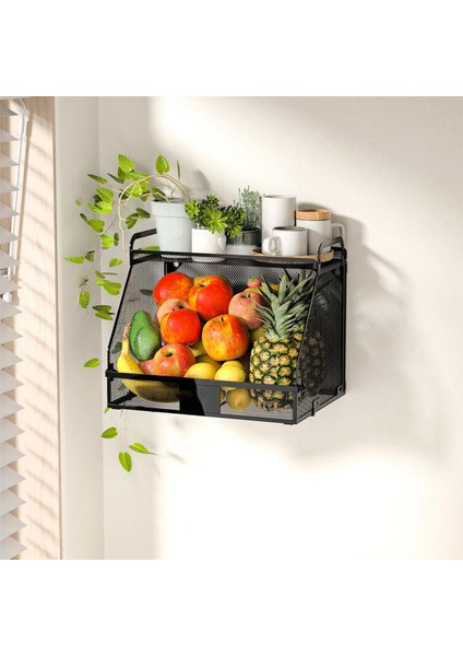 Mutfak Için Asılı Meyve Sepeti, Mutfak Düzenleyicileri ve Depolama Patates Soğan Depolama Duvar Depolama Sepetleri Kiler Siyah (Yurt Dışından) modelleri