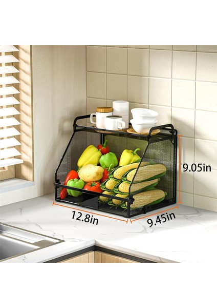 Mutfak Için Asılı Meyve Sepeti, Mutfak Düzenleyicileri ve Depolama Patates Soğan Depolama Duvar Depolama Sepetleri Kiler Siyah (Yurt Dışından) fırsatları
