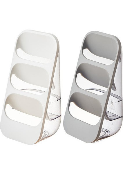 Mutfak Gereçleri Için Çok Işlevli Üç Katmanlı Süzgeçli Saklama Kutusu - Plastik Düzenleyici, Beyaz ve Gri (Yurt Dışından)