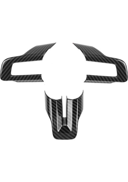 Ford Mustang 2016-2023 Iç Dekorasyon Stili Için Karbon Fiber Siyah Direksiyon Simidi Kılıfı Döşemesi (Yurt Dışından)