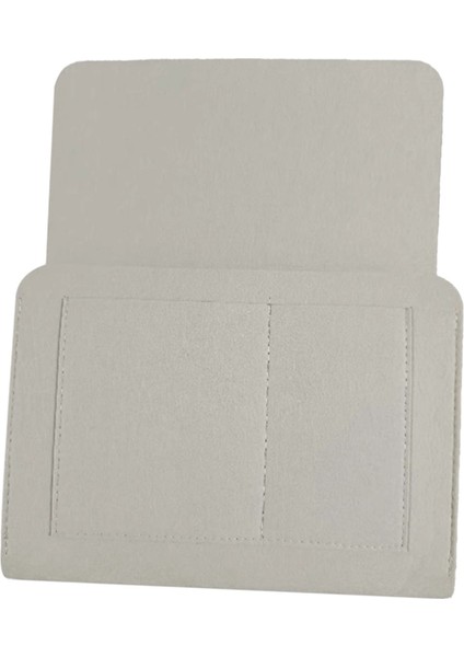 Keçe Yatak Başı Depolama Düzenleyici Kaymaz Yatak Başı Çantası Yatak Kanepe Yan Kese Askılı Kanepe Depolama Bej (Yurt Dışından)