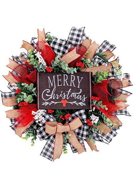 17.7 Inç Noel Çelengi Noel Kapı Çelengi Asılı Süsler Ev Için Neşeli Noel Dekorasyonu Navidad Kapı Kolye (Yurt Dışından)