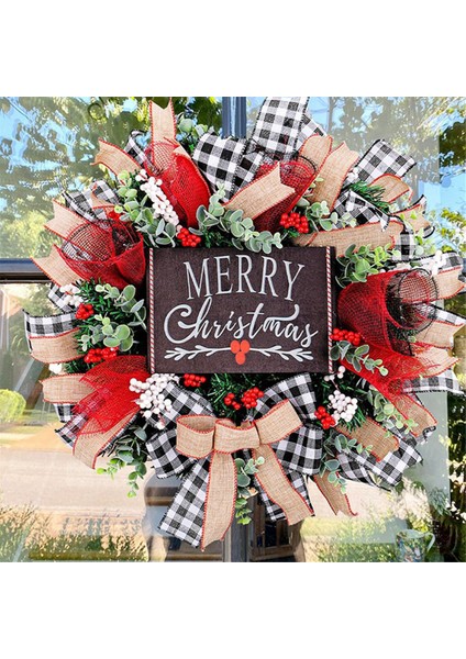 17.7 Inç Noel Çelengi Noel Kapı Çelengi Asılı Süsler Ev Için Neşeli Noel Dekorasyonu Navidad Kapı Kolye (Yurt Dışından)