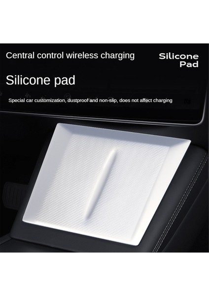 Tesla Model 3 Highland 2024 Orta Konsol Kablosuz Şarj Cihazı Kaymaz Silikon Mat Iç Aksesuarlar, Beyaz (Yurt Dışından) modelleri